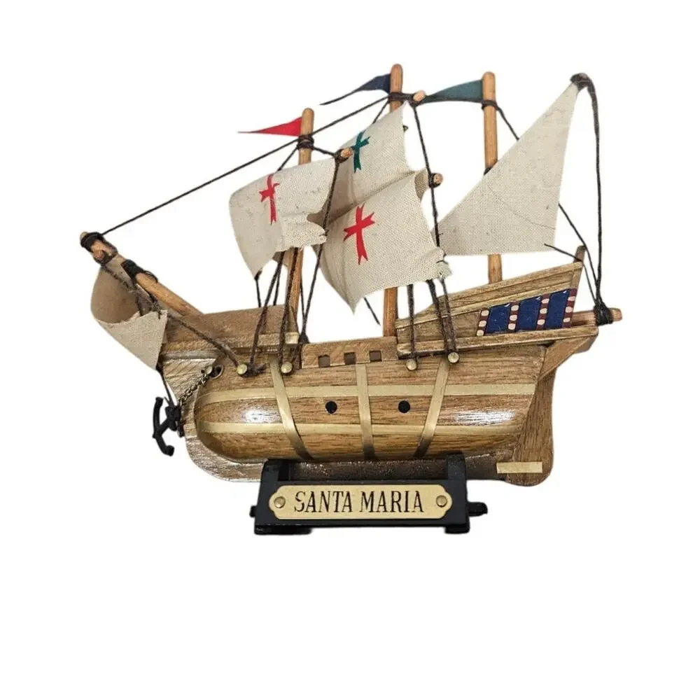 Vintage Heritage Mint Wooden Perpetual Calendar Santa Maria Nautical Ship